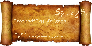 Szathmáry Ágnes névjegykártya